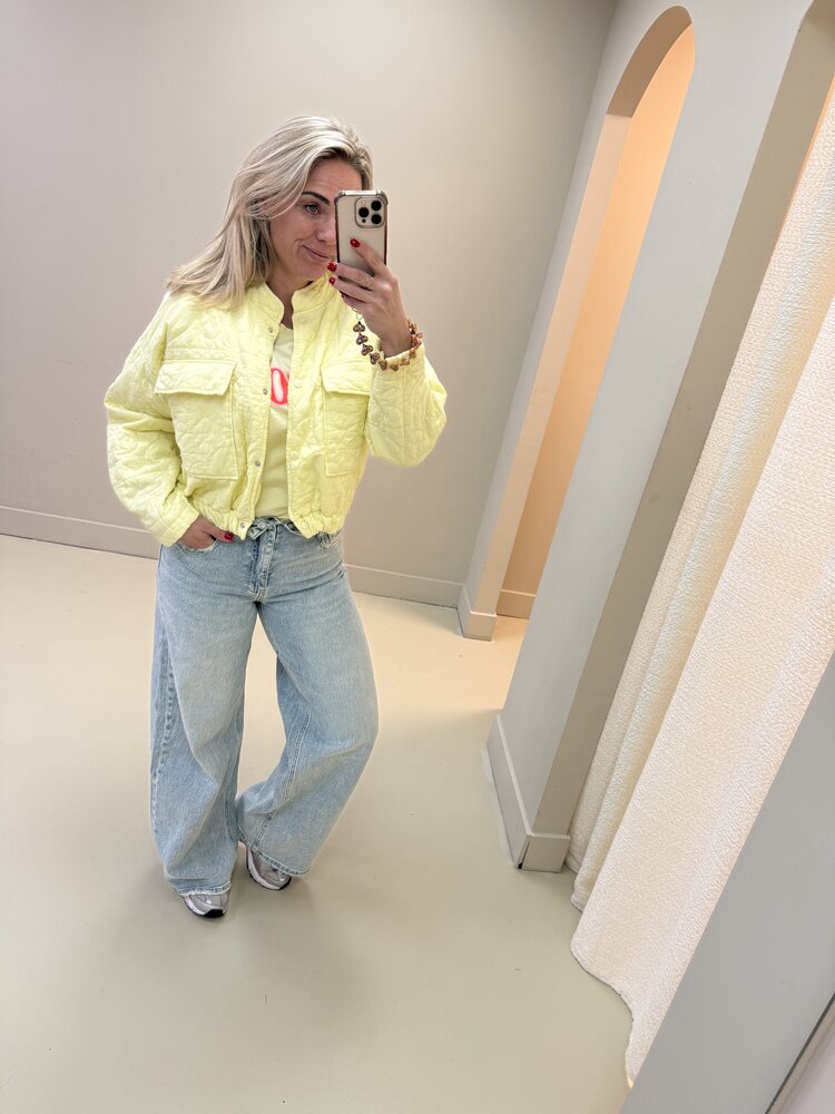 BOMBER JACKET FLOWER YELLOW