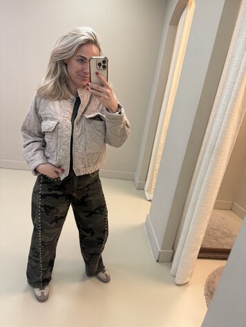 BOMBER JACKET FLOWER TAUPE