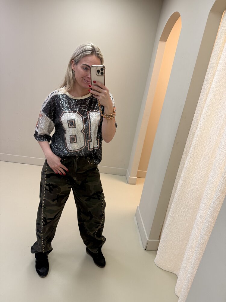 BASEBALL TOP GLITTER BLACK