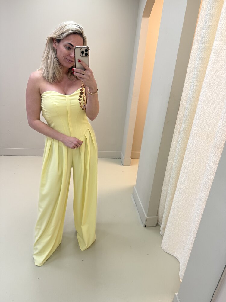 JUMPSUIT STRAPLESS BUTTER YELLOW