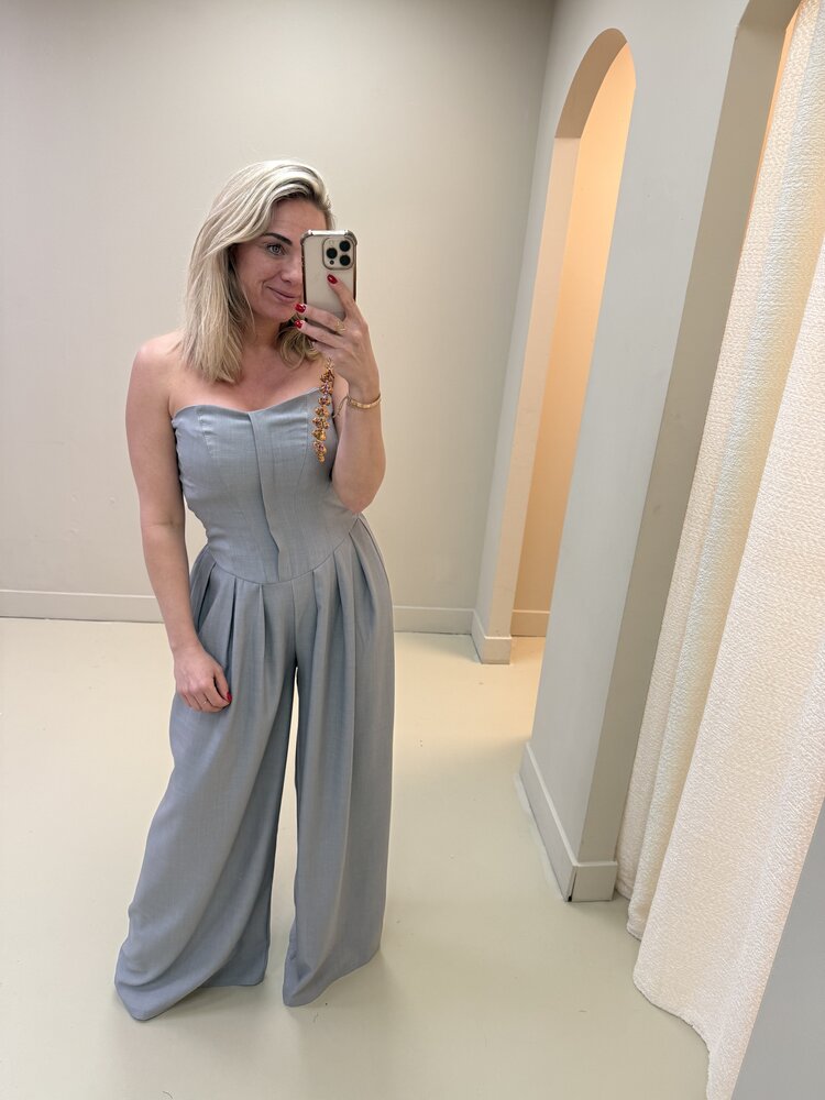JUMPSUIT STRAPLESS GREY