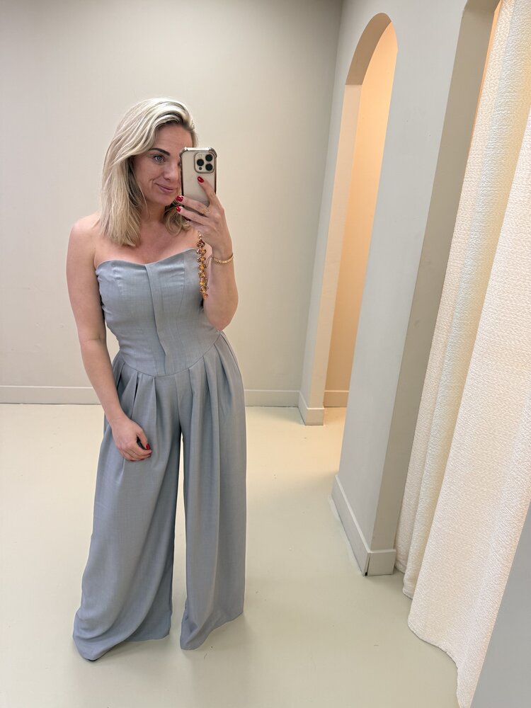 JUMPSUIT STRAPLESS GREY