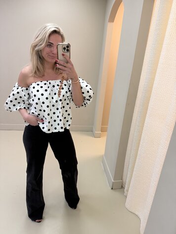 STRAPLESS TOP POLKADOT