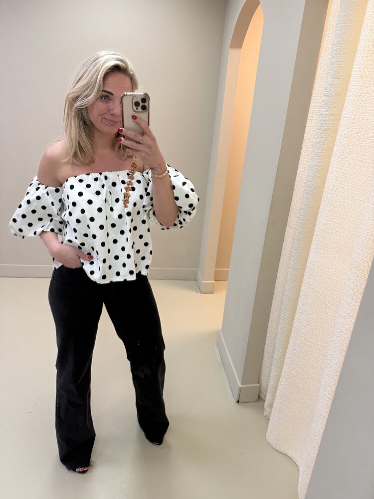 STRAPLESS TOP POLKADOT