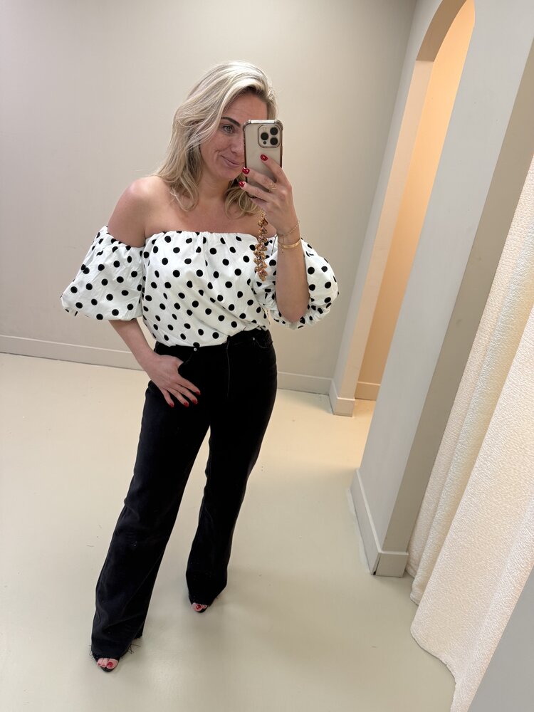 STRAPLESS TOP POLKADOT