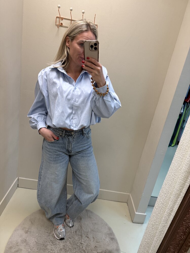 BALLOON BLOUSE LICHT BLAUW
