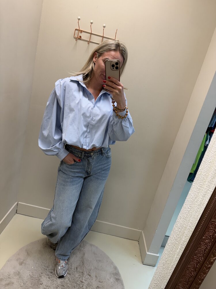 BALLOON BLOUSE LICHT BLAUW