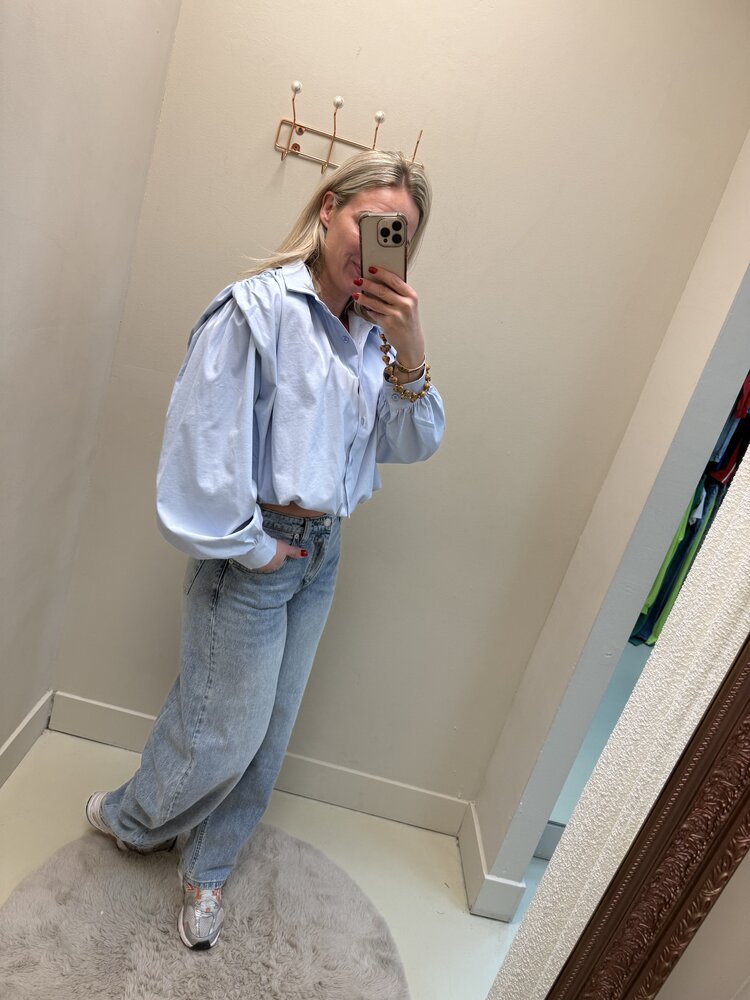 BALLOON BLOUSE LICHT BLAUW