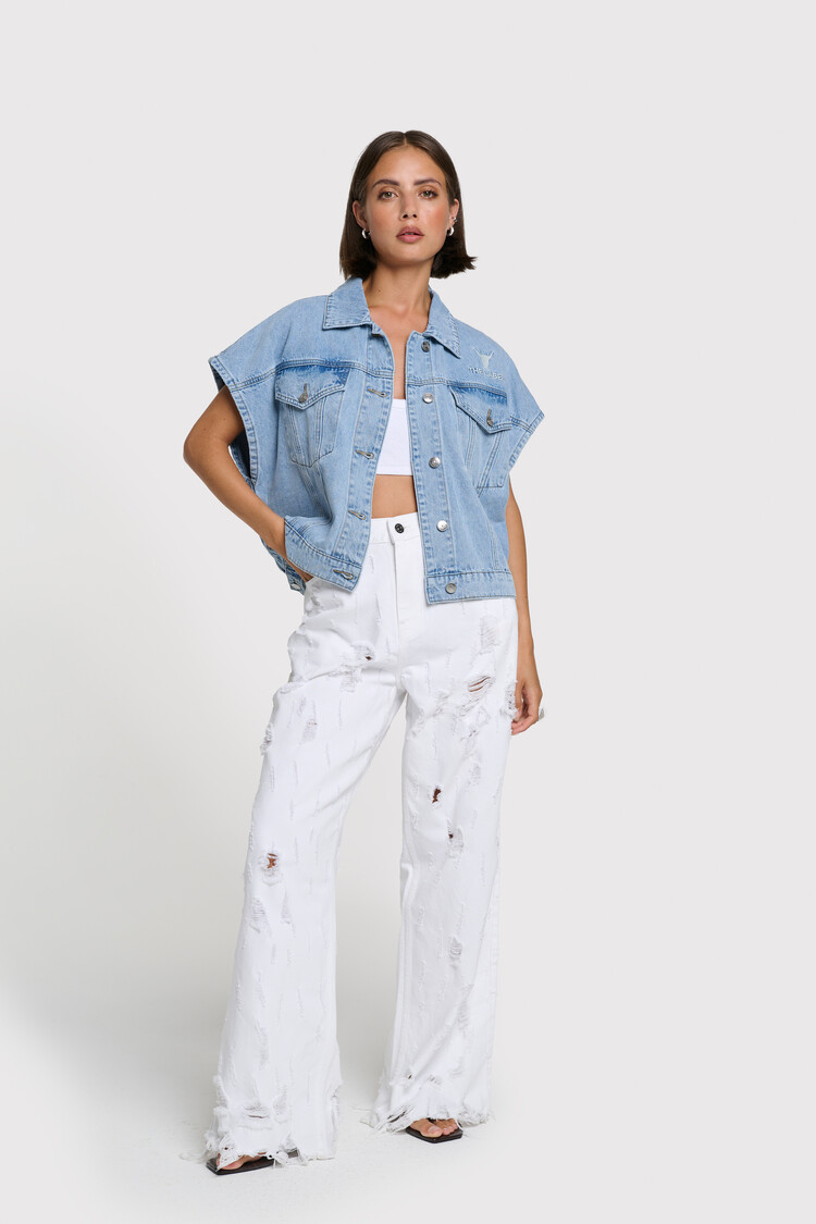ALIX THE LABEL SOFT DENIM WAISCOAT