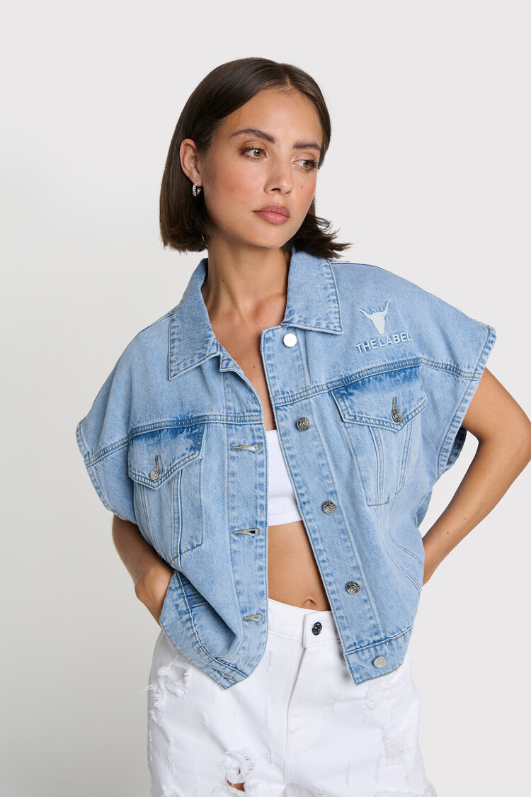 ALIX THE LABEL SOFT DENIM WAISCOAT