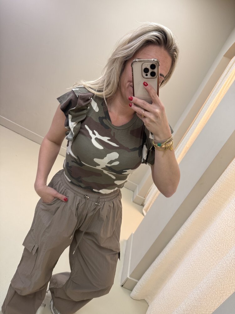 ARMY TOP RUFFLE