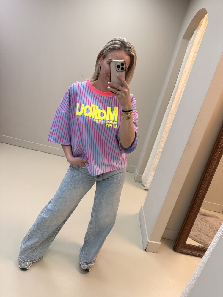 T-SHIRT MALIBU STRIPE LILA