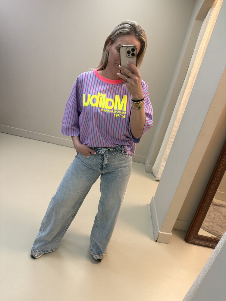 T-SHIRT MALIBU STRIPE LILA