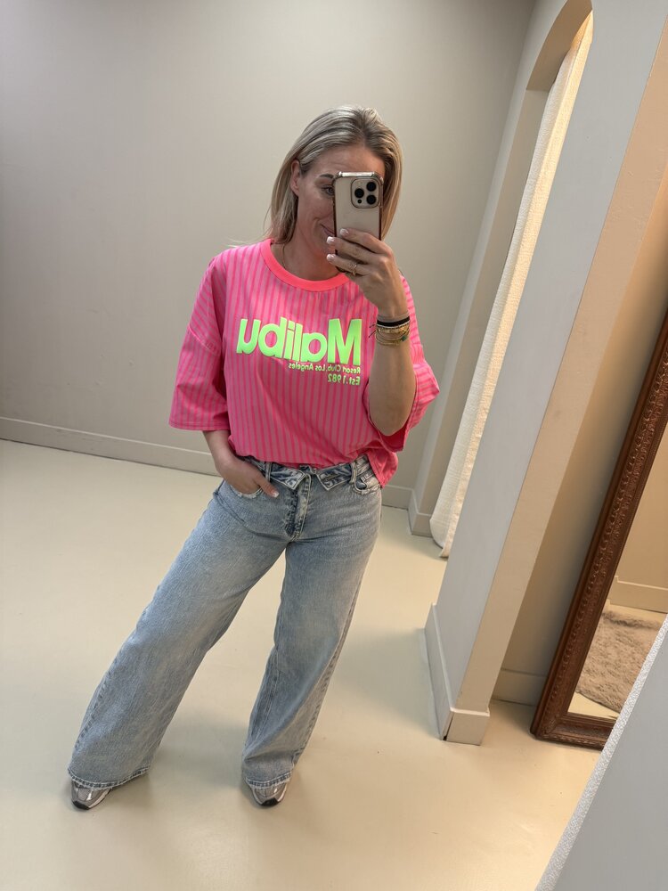 T-SHIRT MALIBU ROZE STRIPE