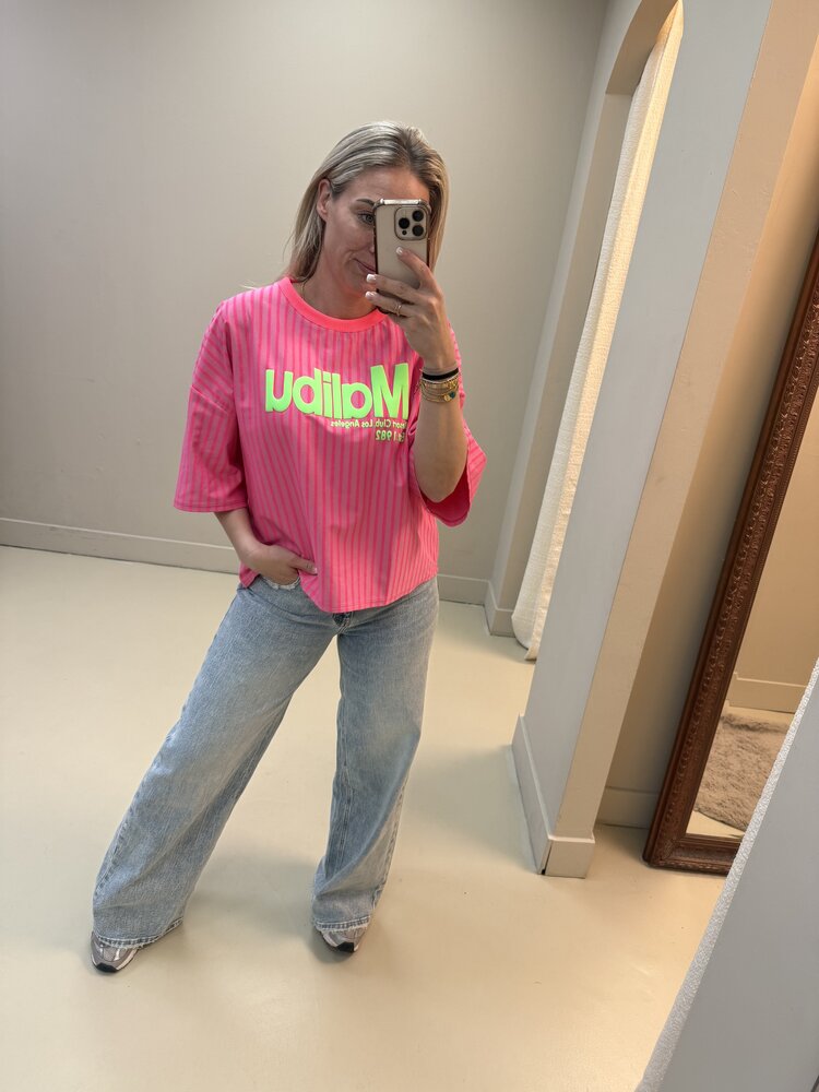 T-SHIRT MALIBU ROZE STRIPE