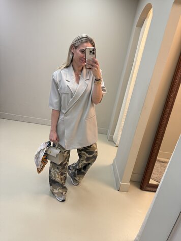 BLAZER OVERSLAG TAUPE