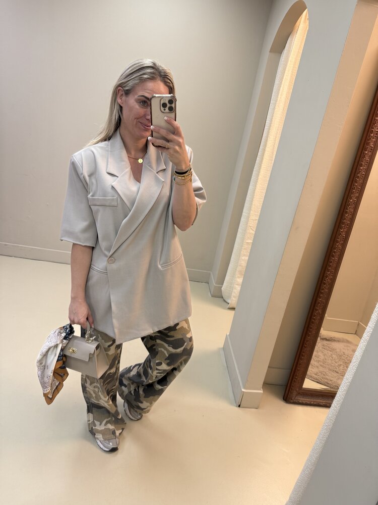 BLAZER OVERSLAG TAUPE