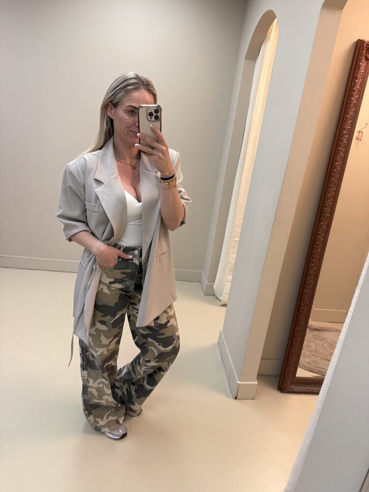 BLAZER OVERSLAG TAUPE