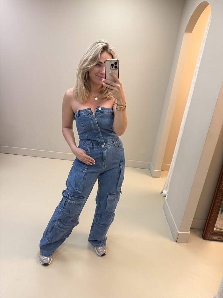 JUMPSUIT JEANS STRAPLESS