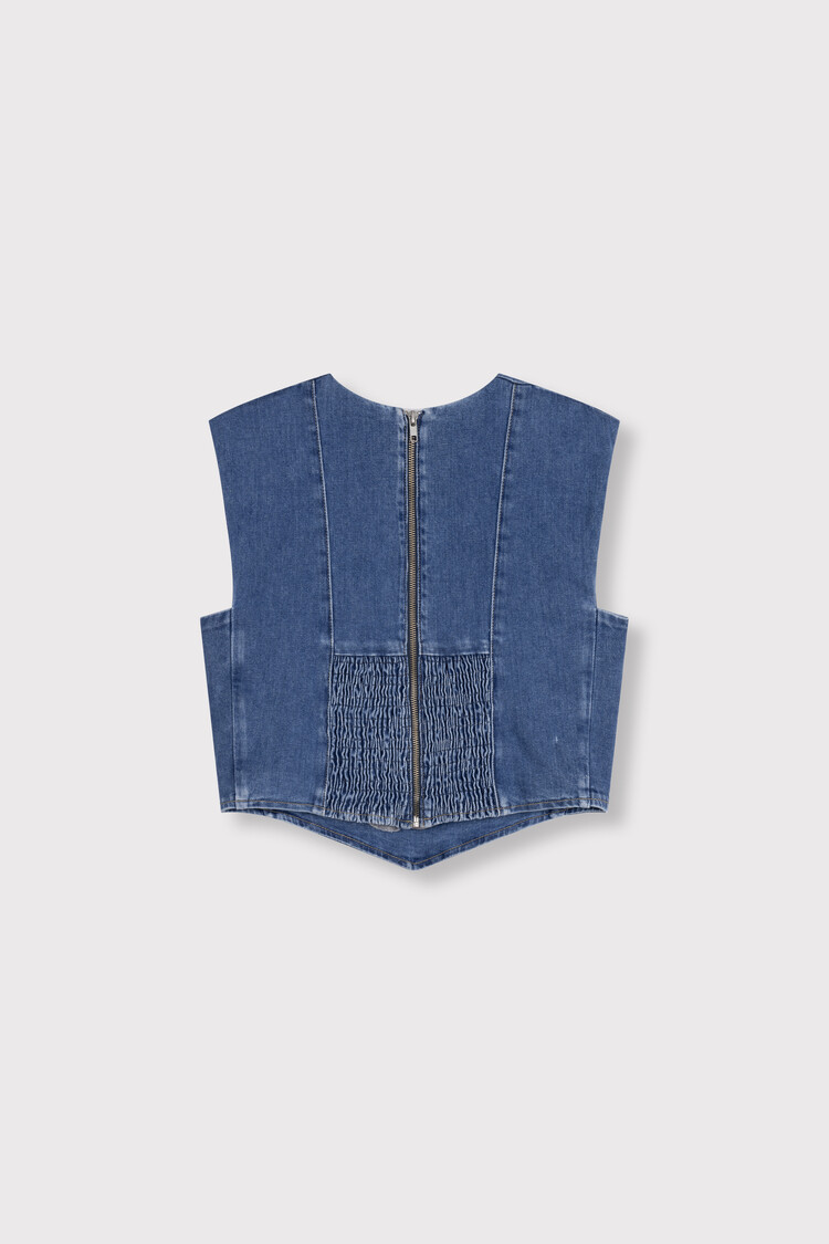 ALIX THE LABEL ALIX THE LABEL DENIM CORSET TOP