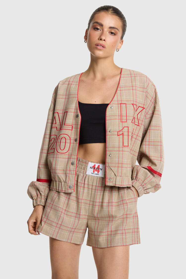 ALIX THE LABEL ALIX THE LABEL SPORTY CHECK SHORTS