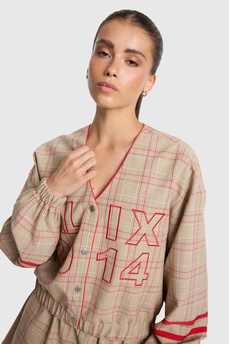 ALIX THE LABEL ALIX THE LABEL SPORTY CHECK BOMBER