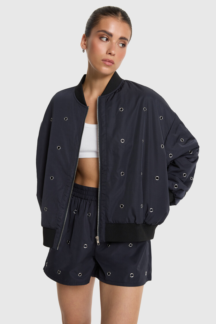 ALIX THE LABEL ALIX THE LABEL EYELET BOMBER