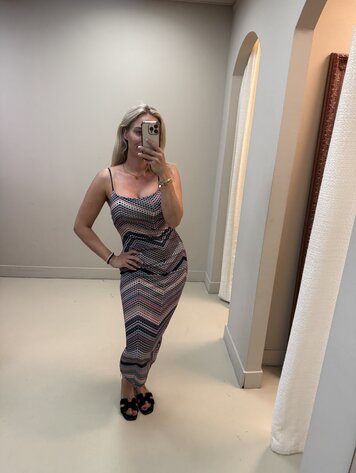 DRESS ZIG ZAG ZWART