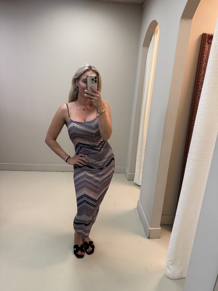 DRESS ZIG ZAG ZWART
