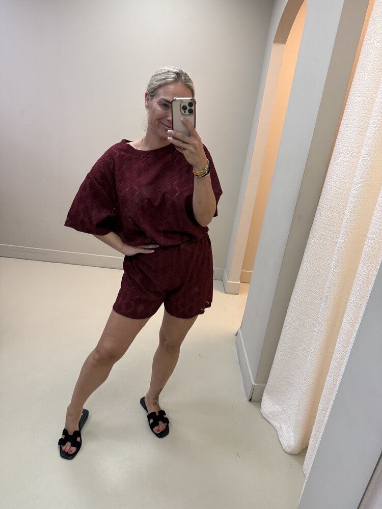 SET KANT BORDEAUX ROOD
