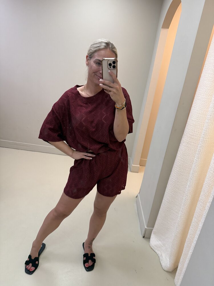 SET KANT BORDEAUX ROOD