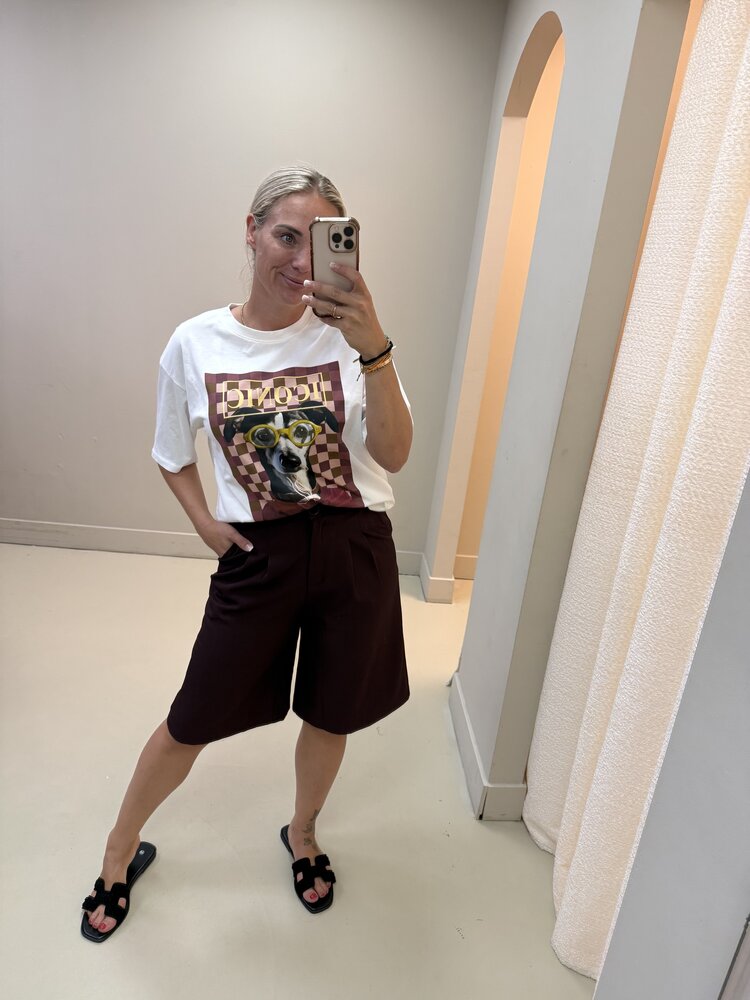 BERMUDA PANTALON BORDEAUX