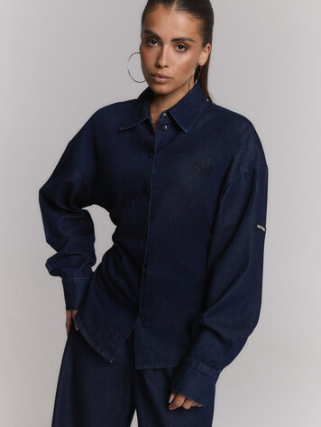 ALIX THE LABEL ALIX THE LABEL FITTED WAIST DENIM BLOUSE