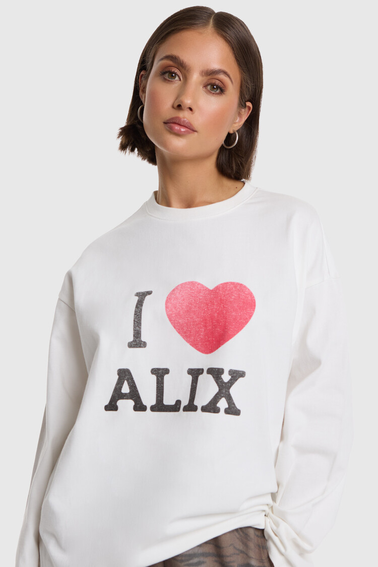 ALIX THE LABEL ALIX THE LABEL I LOVE ALIX LONGSLEEVE T-SHIRT
