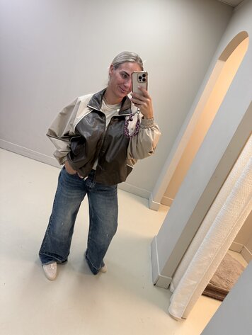 DAMES JACKET BRUIN/BEIGE
