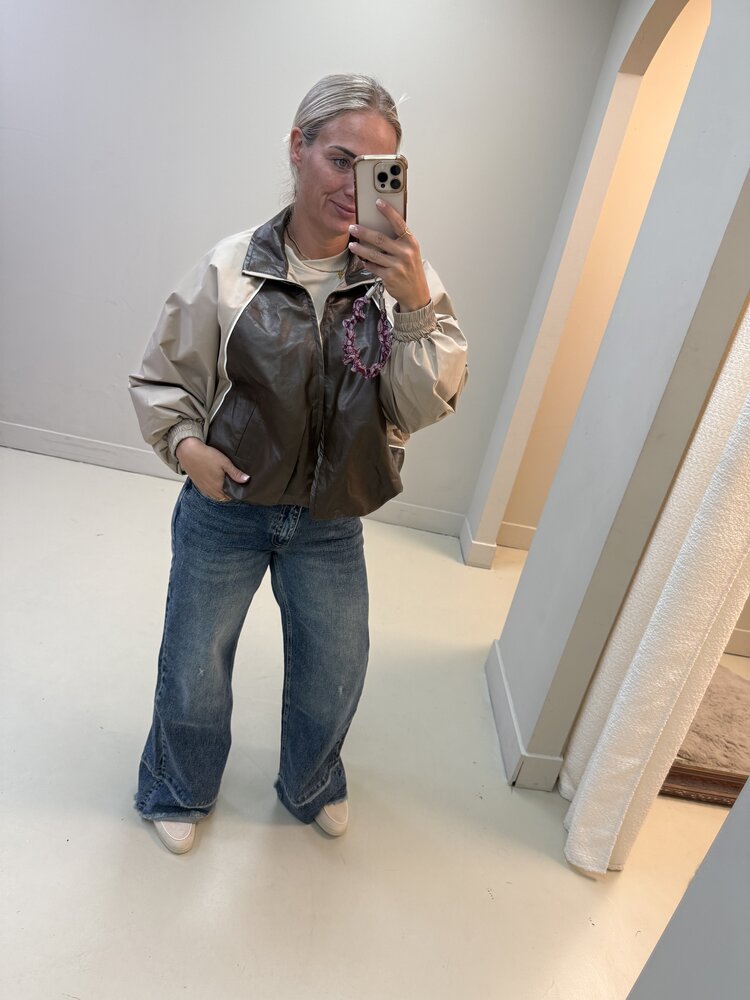 DAMES JACKET BRUIN/BEIGE