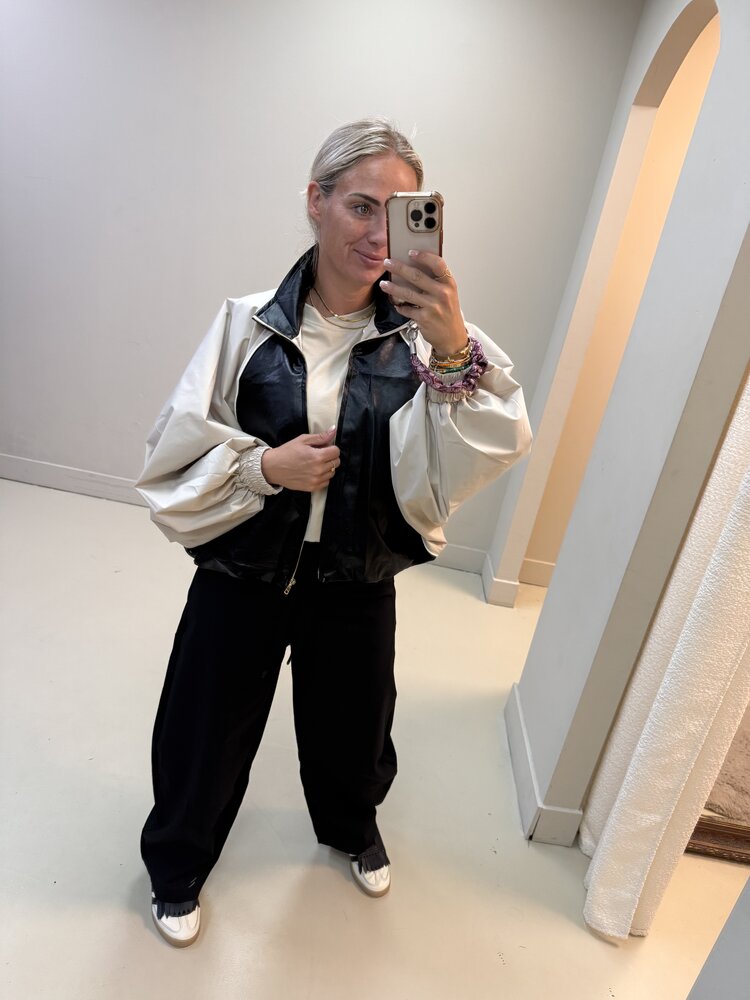 DAMES JACKET ZWART/BEIGE