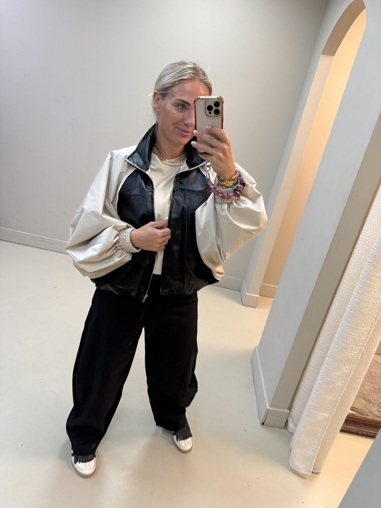 DAMES JACKET ZWART/BEIGE