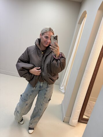 DAMES PUFFER JACKET BROWN