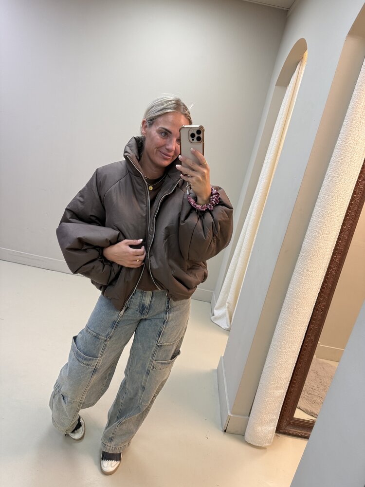 DAMES PUFFER JACKET BROWN