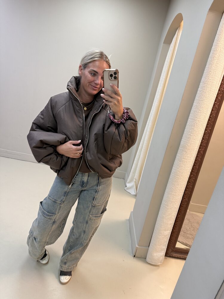 DAMES PUFFER JACKET BROWN