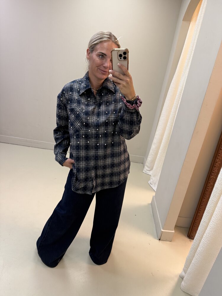 BLOUSE RUIT BLAUW DIAMOND