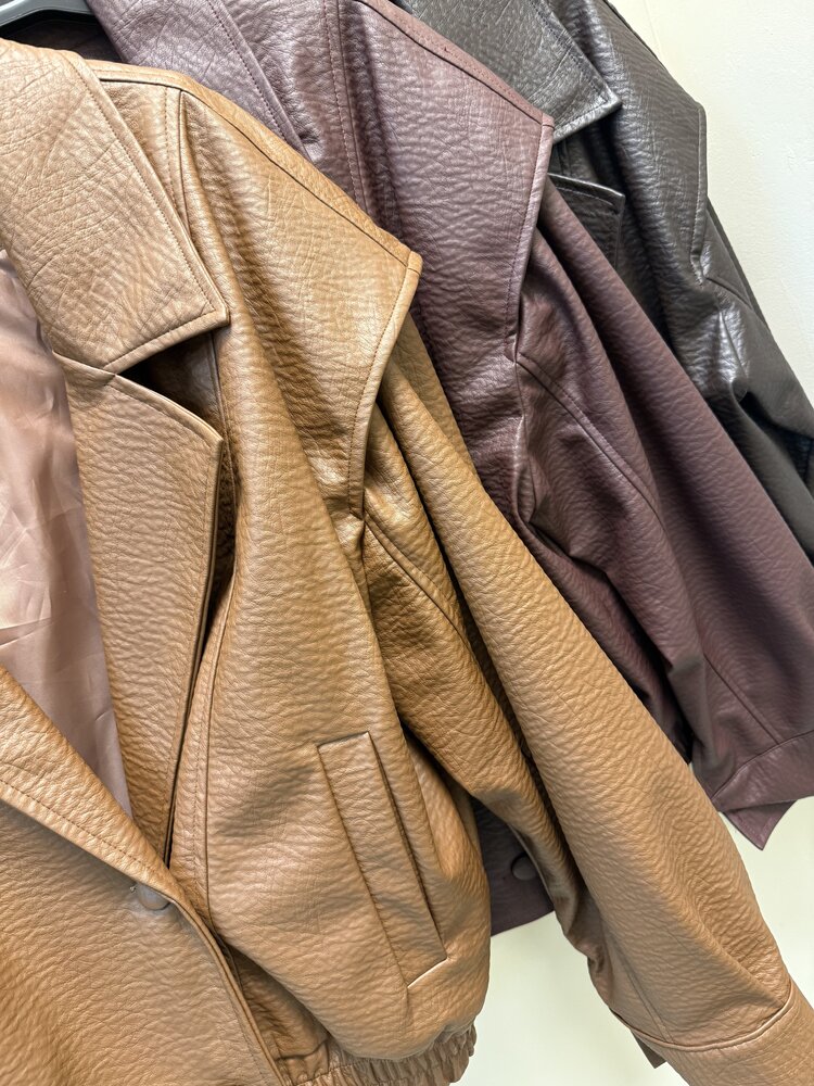 FAUX LEATHER JACKET BORDEAUX ROOD