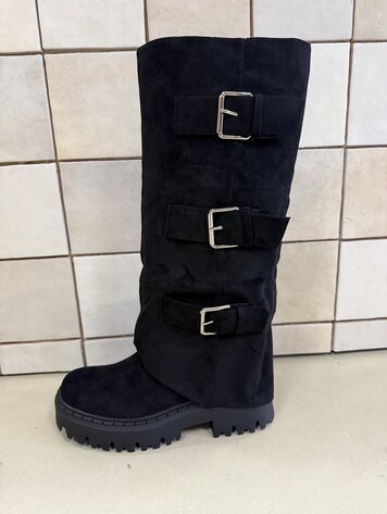 BIKERBOOT SUEDE ZWART