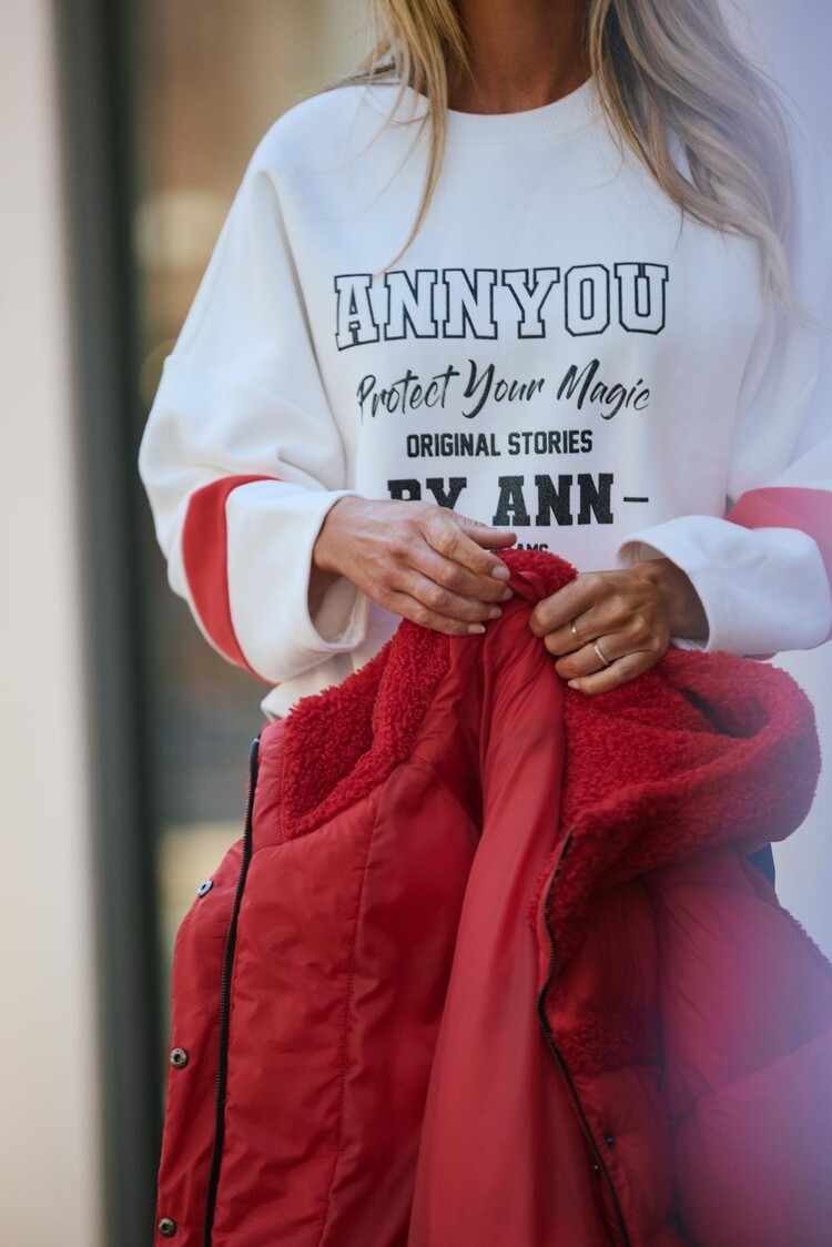 ANN&YOU ANN&YOU SWEATER LUX OFFWHITE-RED