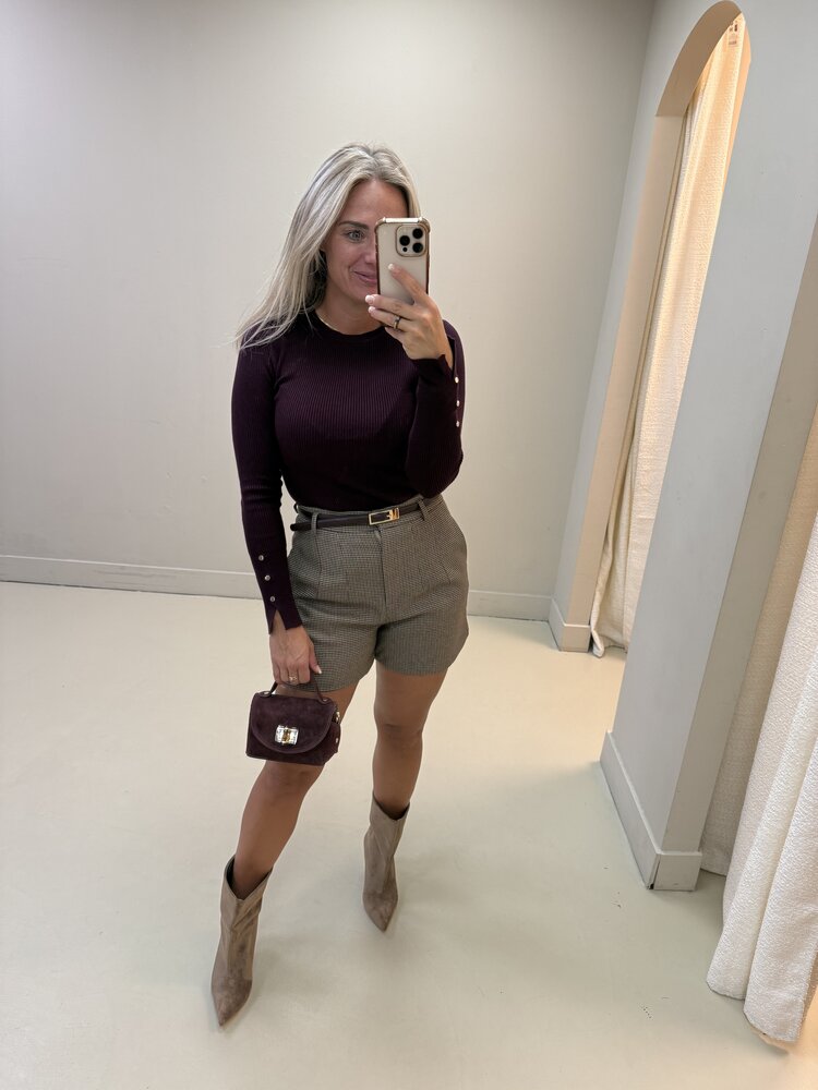 SHORT&RIEM RUIT BEIGE-BORDEAUX