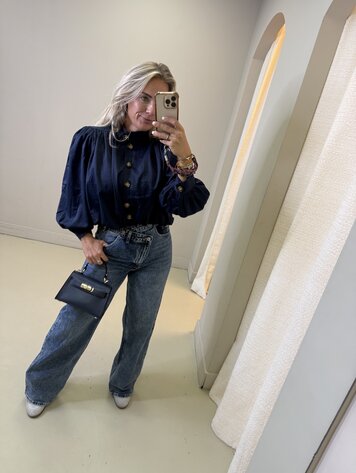 BALLOON BLOUSE NAVY