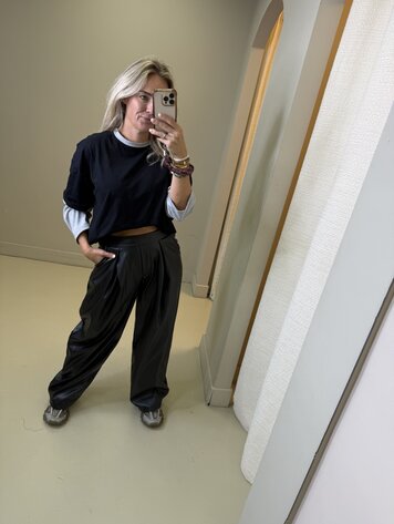 BALLOON PANTS PU 2 ZWART
