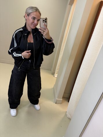 BALLOON JACKET SPORY ZWART/WIT