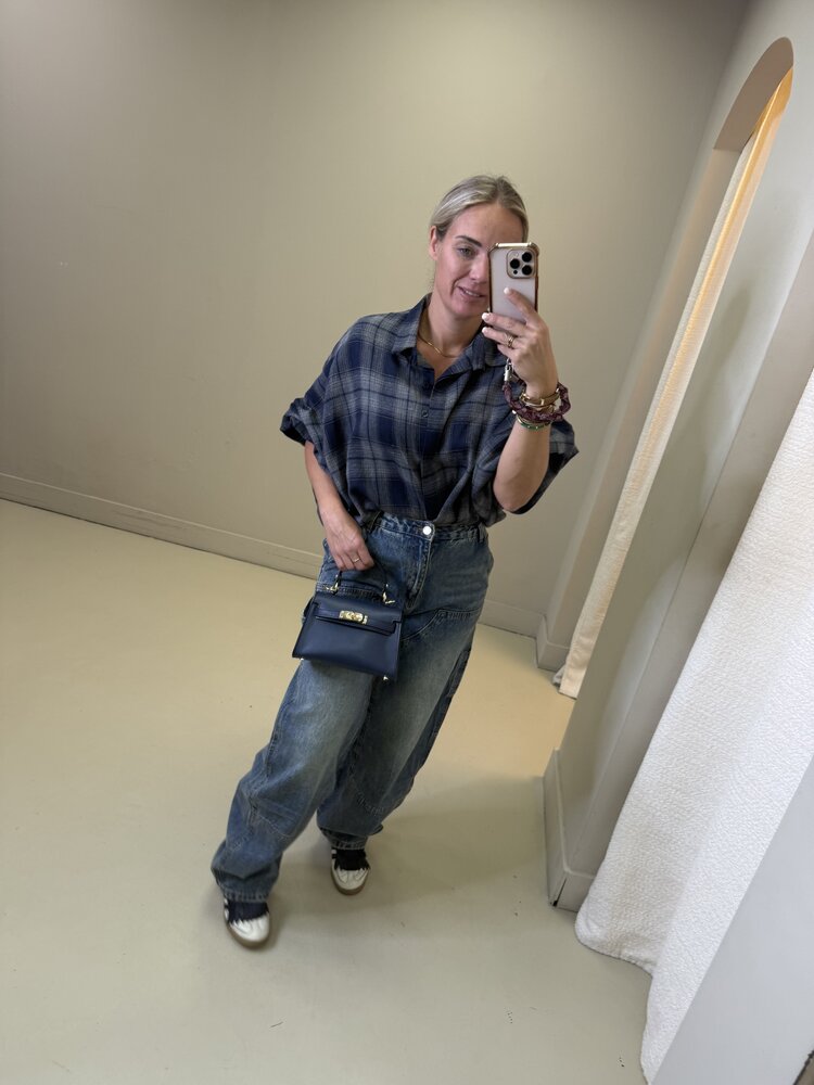 VLINDERBLOUSE NAVY
